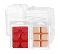 Vocdikficy Stampi per Conchiglie Sciogliere per 100 Confezioni, Contenitore per Fusione Cubica Trasparente un 6 Cavità, Quadrato nel Plastica Vuota e Contenitore per per DIY