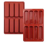 Vocdikficy Stampo In Silicone per Biscotti da Dito 2 Pezzi, Stampo da Forno per Barrette di Cereali A 8 Cavità, Stampo per Barretta di Cioccolato, per Cnady, Pane, Muffin, Sapone
