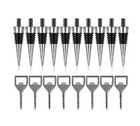 Vocdikficy Tappo per Vino In Metallo da 10 Pezzi e 8 Pezzi Apribottiglie In Lega Vuota Tappo per Bottiglia Cromato Set di Inserti Apribottiglie Durevole Facile da Installare