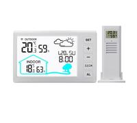 Vocdikficy Termometro Igrometro Wireless da Interno Ed Esterno Stazione Meteo con Previsioni Orologio Stazione Meteorologica Domestica