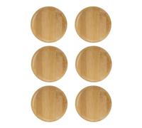 Vocdikficy Topper Bicchiere di Vino da 6 Pezzi, Topper Salumi In Vetro da 4 Pollici, Sottobicchieri Topper Bicchiere di Vino In Bambù