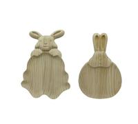 Vocdikficy Vassoio da Portata A Forma di Coniglio, Vassoi per Spuntini A Forma di Coniglio, Piatti da Portata In Legno di Pasqua, Tagliere per Salumi, Feste