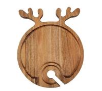 Vocdikficy Vassoio per Bistecca In Pallet di Legno per Natale, Bicchieri da Vino e Portabottiglie da Picnic All'Aperto, Vassoio per Frutta e Bistecca