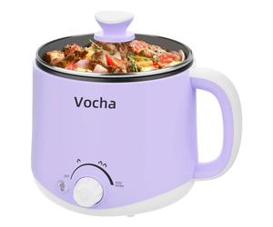 Vocha Hot Pot Elettrico 1,6L Mini Pentola Elettrica con Doppia Potenza