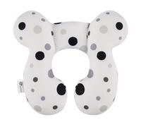 Vocheer, Cuscino di supporto per testa e collo per passeggino, seggiolino per auto e viaggi (nero con cerchi)