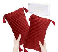 vocheer Piccolo cuscino da viaggio con nappe, 28 x 17,8 cm, cuscino per dormire, mini cuscino da viaggio, piccoli cuscini per collo, polso, lombare e ginocchio, cuscino per animali domestici, cuscino