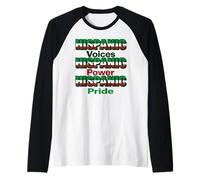 Voci ispaniche Power Pride Apparel Mexican Heritage Colors Maglia con Maniche Raglan