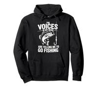 Voci nella mia testa divertente Bass Fishing Citazione Felpa con Cappuccio