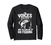 Voci nella mia testa divertente Bass Fishing Citazione Maglia a Manica