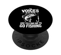 Voci nella mia testa divertente Bass Fishing Citazione PopSockets PopGrip Adesivo