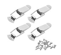 VOCIBO® Chiusure di tensione, in acciaio inox, 4 pezzi, 74 mm, con viti, 16 pezzi, chiusura a leva, chiusura per cassetto, cassapanca