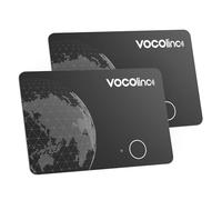VOCOlinc Dual System Air Tag Card 2 Pack Ricaricabile Wallet Tracker Card Compatibile con Android Google Il mio dispositivo Trova o iOS Apple Dove è? App, Bluetooth Finder per bagagli/borse/valigie