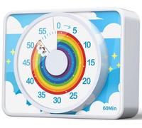 VOCOO Timer Visivo per Bambini per Classe- 60 Min Conteggio Silenzioso, Magnete Forte per Classe, Strumento Gestione Tempo per Scuola/Cucina, Si Attacca al Frigorifero, Batterie Incluse(Bianco)