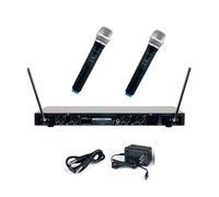 VocoPro, 4 Sistema microfonico professionale Quad VHF, XLR, nero, VHF4000-2 (VHF-4000-2)
