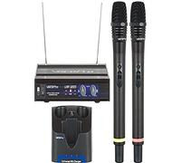 VocoPro UHF-3205 UHF-Sistema Microfonico Senza Fili Ricaricabile Doppio Canale, 21.00 x 21.00 x 23.00