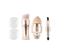 VOCOSTE 4 in 1 Trucco Pennello Set Plastica Manico Tono Oro 4.7" Altezza