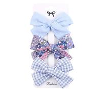 VOCUE 3/4PCS Ragazze Bow Hair Clip Set Bowknot Tessuto Forcine Hairstyle Accessori Dolce Floreale Fermagli per capelli per
