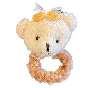 VOCUE Cravatta per capelli a forma di orso, in peluche, scrunchie con animali, per donne e ragazze, strumenti per lo styling dei capelli, cravatta in pile berbero