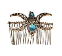 VOCUE Elegante pettine per capelli a denti larghi con pietre preziose verdi per donne eleganti