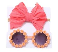 VOCUE Fascia per capelli con fiocco e girasoli, 2 pezzi, accessori per la testa del bambino, occhiali alla moda, accessori per capelli da spiaggia