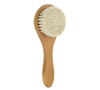 VOCUE Spazzola per capelli rotonda con manico in legno per bambini, setole morbide naturali, per neonati e neonati