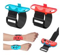 VODAFQS 2 Braccialetti per Just Dance Cenawin 2-in-1 Cinturino elastico da polso per Nintendo Switch/Switch OLED JoyCon (Rosso e Blu)