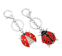 VODAFQS 2 Pezzi con Coccinella, Regalo Portafortuna Unisex per Auto Moto, Regalo Compleanno, Natale, San Valentino