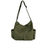 VODIU Borsa a tracolla in tela grande Hobo con tasche multiple per donne e uomini, borsa a tracolla per la scuola, in pile verde con licenza ufficiale di star wars silent one crew., pile verde con