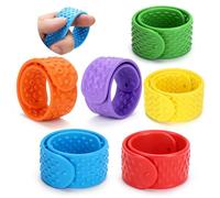 Vodolo Braccialetti sensoriali in silicone antistress, 6 pezzi, per bambini, adolescenti, adulti, per autismo, ADHD, giocattoli sensoriali indossabili, indispensabili