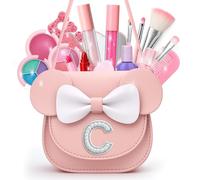 Vodolo Trucco non tossico per bambine, set di trucco sicuro per bambini dai 3 agli 8 anni, con borsa iniziale C, kit di trucco per ragazze, cesti pasquali, idee regalo di Natale e compleanno