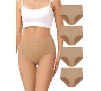VOENXE Mutande Donna Cotone Vita Alta,Slip Post Parto,Mutanda Culotte Elastiche,Mutandine Intimo Comodo Controllo Pancia,Cotton Women Underwear Panties,Pacco da 4