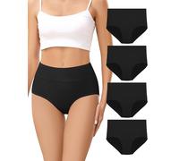 VOENXE Mutande Donna Cotone Vita Alta,Slip Post Parto,Mutanda Culotte Elastiche,Mutandine Intimo Comodo Controllo Pancia,Cotton Women Underwear Panties,Pacco da 4