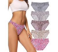 VOENXE Mutande Donna Senza Cuciture,Slip Bikini da Donna Microfibra,Taglio Laser Invisibili,Biancheria,Multipla Culotte Intimo Mutandine,Mutanda Invisibile, Seamless Underwear Panties,Pacco da 5