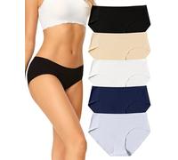 VOENXE Mutande Slip Donna Senza Cuciture,Invisibili Biancheria Hipster Donna Intima, Women Intimo Microfibra Mutandine,Seamless Elasticizzata Underwear,Comode Elasticizzato Intimo di Base, Pacco da 5
