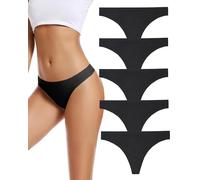 VOENXE Perizoma Mutande Donna Senza Cuciture,Slip Tanga Brasiliana Microfibra,Mutanda Taglio Laser,Seamless Women Thong,Invisibili Intimo Underwear Panties,Perizomi Vita Media Multipack,Pacco da 5