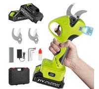 VOERJIA Troncarami elettrico a batteria, diametro di taglio 40 mm, motore senza spazzole, display LCD, 2 batterie da 21 V, 2000 mAh, forbici senza fili per albero di frutta e giardinaggio