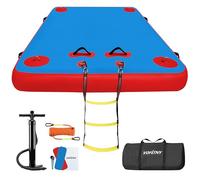 VOFiTNY Piattaforma da nuoto gonfiabile, per piscina, spiaggia, mare, con scala in corda, superficie antiscivolo