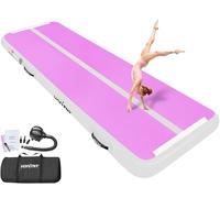 VOFiTNY Tappetino ad aria per ginnastica double face, multiuso, 25,4 x 8,4 x 10,2 cm, robusto, per casa/palestra, colore: ciano/rosa acceso