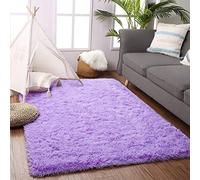 VOFUSHON Tappeto Peloso Soggiorno Tappeti per Grandi Dimensioni Salotto Moderno cameretta Bimba tappeti,Tappeto morbido e soffice per la camera da letto(120 x 160 cm,Viola)