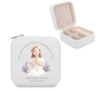 VogaClad Portagioie Personalizzato per Prima Comunione - Scrigno Portagioielli con Nome e Data - Elegante Regalo Comunione Bambina, Idea Regalo per Figlia, Nipote e Figlioccia