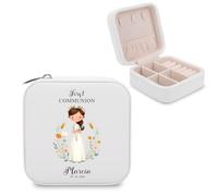 VogaClad Portagioie Personalizzato per Prima Comunione - Scrigno Portagioielli con Nome e Data - Elegante Regalo Comunione Bambina, Idea Regalo per Figlia, Nipote e Figlioccia