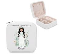 VogaClad Portagioie Personalizzato per Prima Comunione - Scrigno Portagioielli con Nome e Data - Elegante Regalo Comunione Bambina, Idea Regalo per Figlia, Nipote e Figlioccia