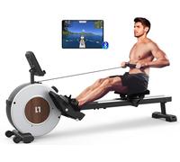 Vogatore Magnetico con 16 Livelli di Resistenza Regolabili, Compatibile con le App, Aggiornamento con due Binari di Scorrimento, Conservazione Verticale Salvaspazio, Facile Montaggio, Estremamente Sil