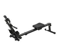 Vogatore Pieghevole con Monitor LCD e Sedile Imbottito Resistenza a Elastico Capacità 150 kg Nero