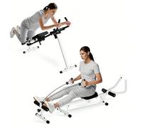 Vogatore Professionale per Casa, 4 in 1 Multifunzione, LAT Machine e Vogatore, con Livelli di Resistenza, per Allenamento Muscolare, Home Gym