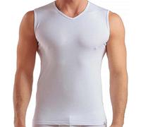 Enrico Coveri 1 Pezzo Canotta Uomo ET1003 Smanicato Scollo a V in Cotone Elasticizzato, Bianco, 4/M