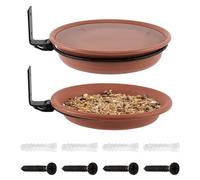 Vogelfutterspender - Edelstahl Vogeltablett Vogeltränke, Wildvogel Futterstation Baumhalterung Wandmontage, Langlebig Wetterfest Hygienisch Abnehmbar, Vogelbad Schale Für Garten Balkon Terrasse Außenb