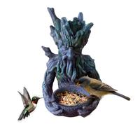 -Vogelfutterstation Dekorative Vogelfutterstelle Aus Harz Mit Versteckter Aufhängung - Wetterfeste Baumskulptur & Wildvogel-Futterspender Für Garten, Terrasse & Hof (18x18x15 Cm)