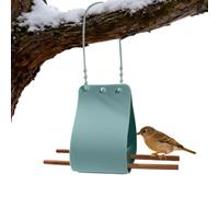 Vogelhäuser für Außen | Vogelfutterbehälter Silikon | Vogelfutterstation Holzstangen - Verstellbarer Gurt 35x8cm Wetterfest Langlebig | Garten Balkon Terrasse Hinterhof | Fensterblick Dekoration Vogel