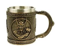 Vogler 816-932 - Boccale vichingo Thor con inserto in metallo, motivo: Odin NordMannner